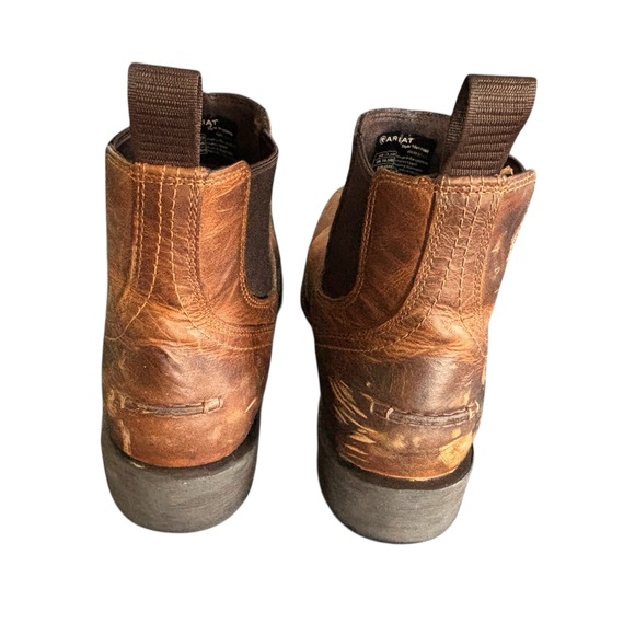 Ariat Men's Midtown Rambler Square Toe Chelsea Tan Leather Boots - Picture 3 of 7